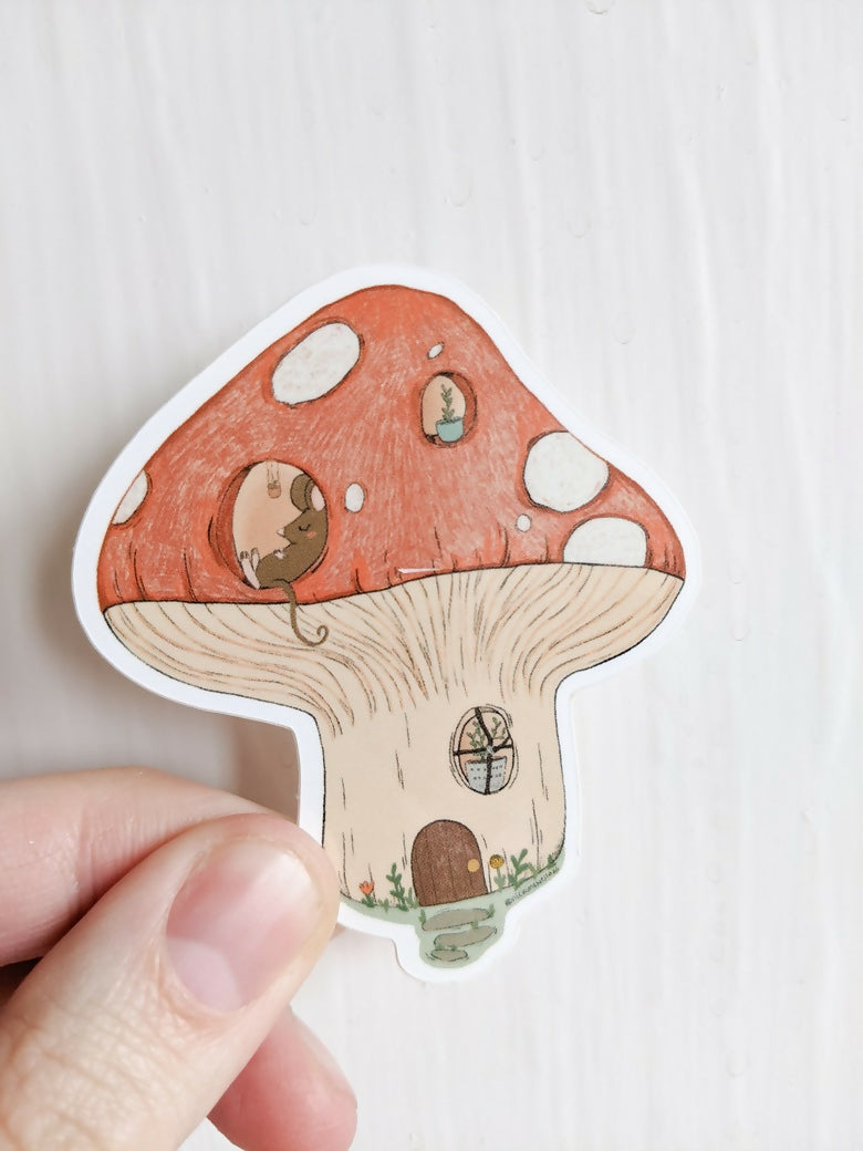 Mushroom House Vinyl Sticker