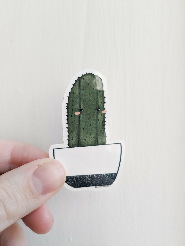 Grumpy Cactus Vinyl Sticker