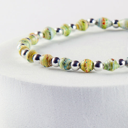 scotland map bracelet small silv-pl green 03