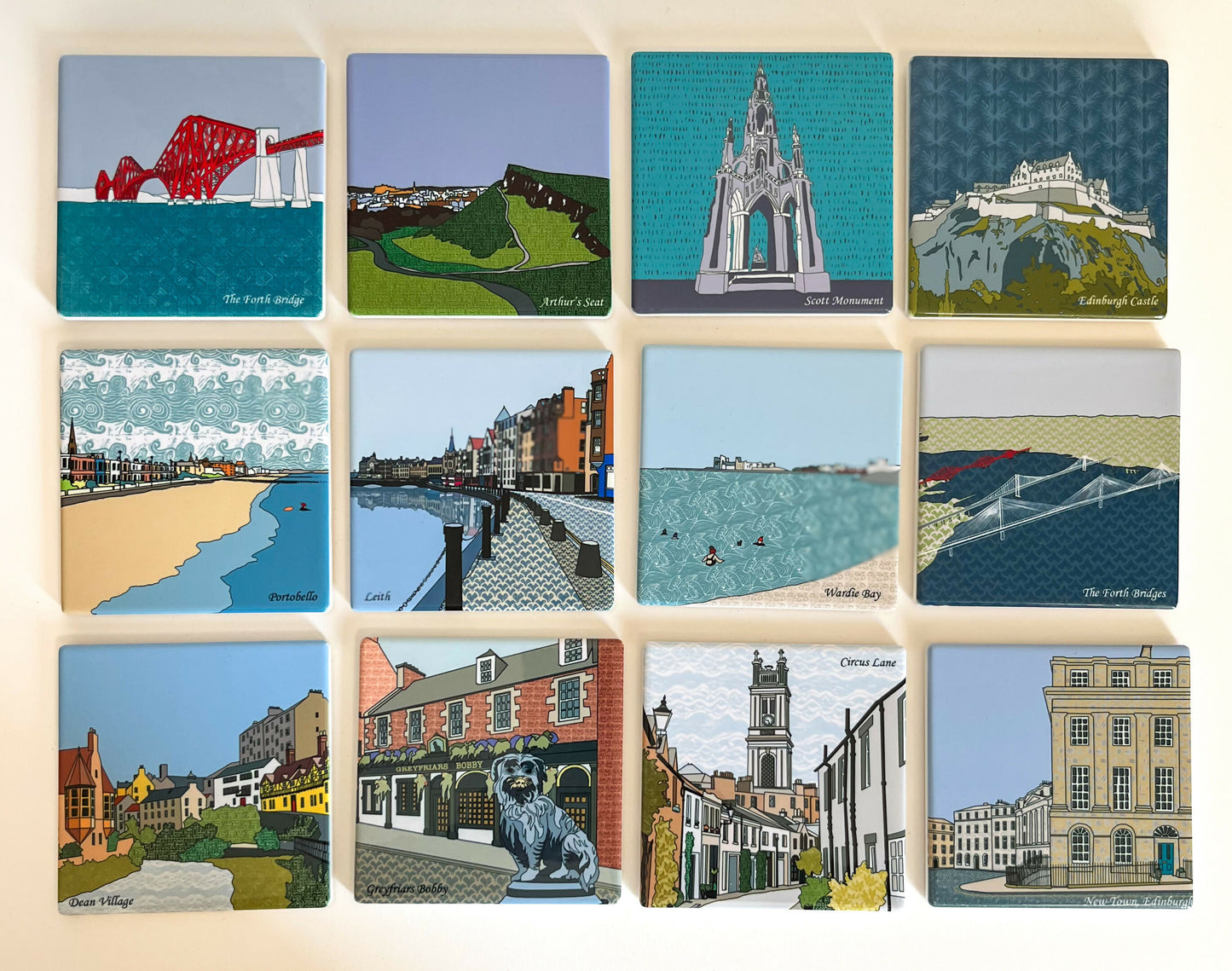 Edinburgh Suburbs Ceramic Coasters