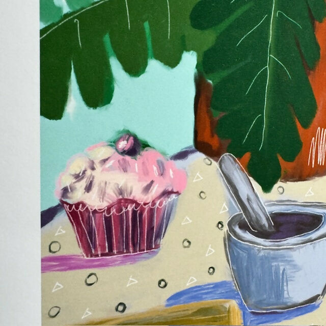 Still Life Art Print | Black Cat Red Ball| Beatrice Ajayi