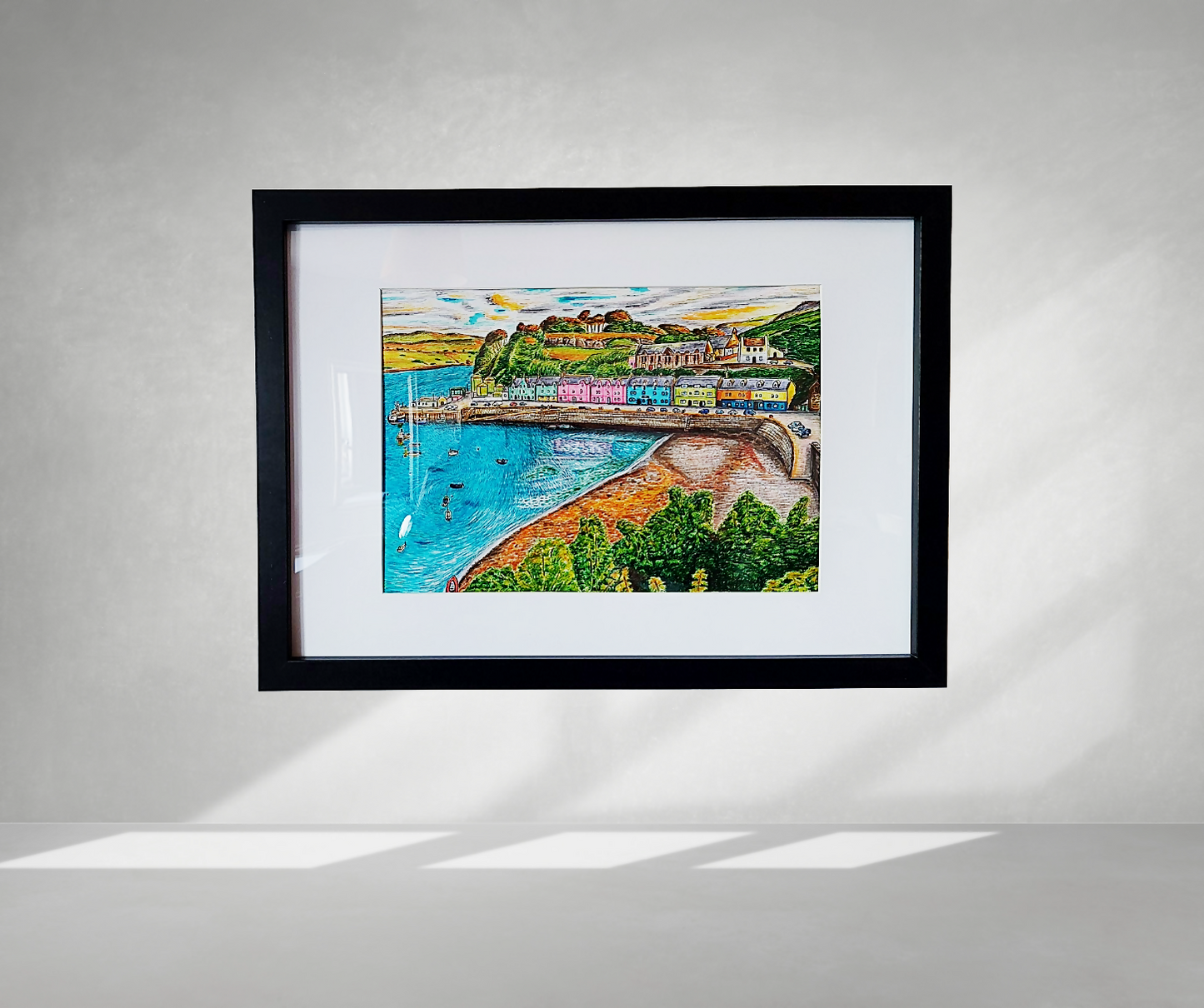 A3 Original Portree Isle of Skye, Scotland Framed Art
