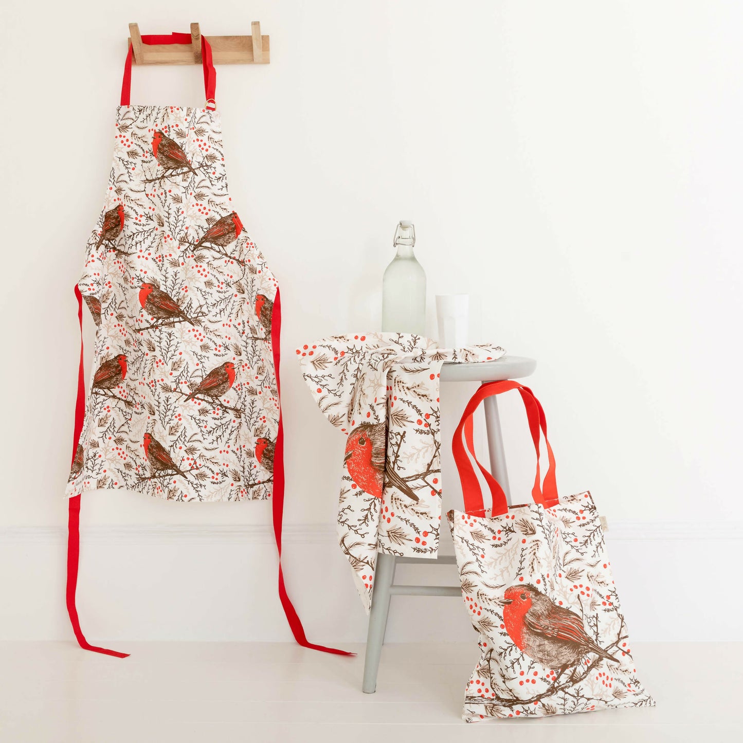 Christmas Robin Shopper Tote Bag