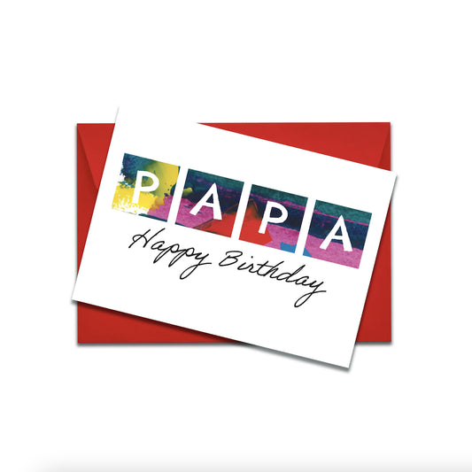 Papa Birthday Card - Abstract Art Design - Family Birthday Cards