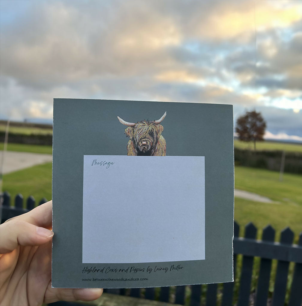 highland cow 3D card 2