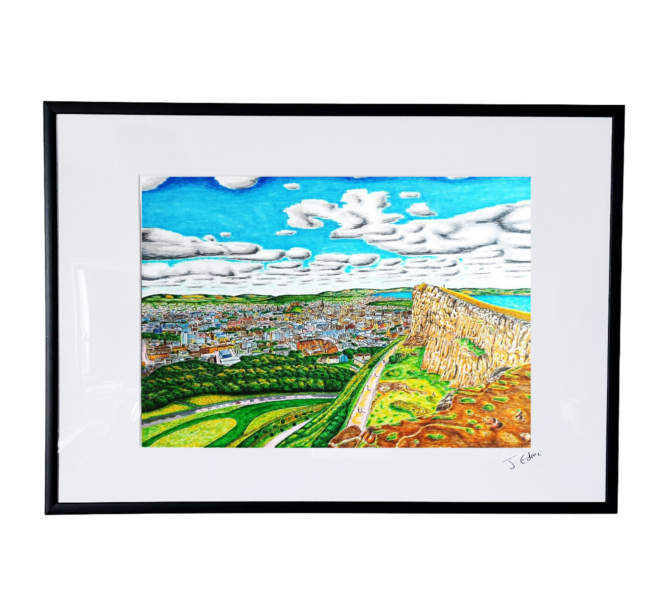 Edinburgh Arthurs Seat Framed Giclee Art Print