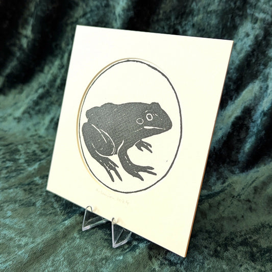 Frog Linocut Print (2)