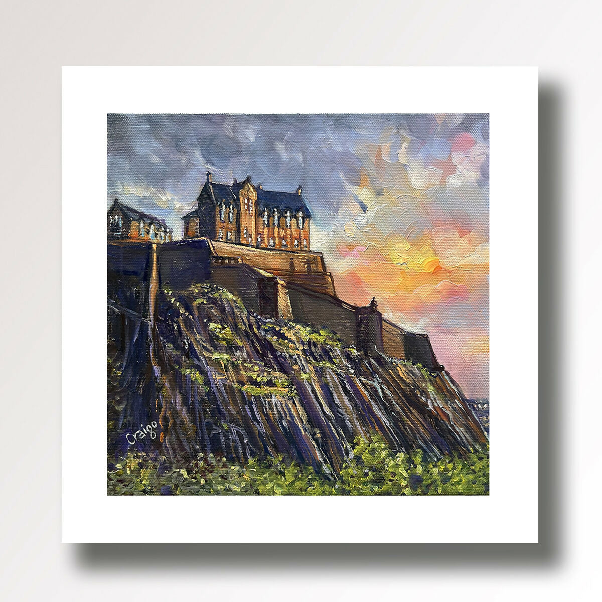 Edinburgh Castle print, from original painting by Scottish Artist Craig Seaton Bell or Craigo