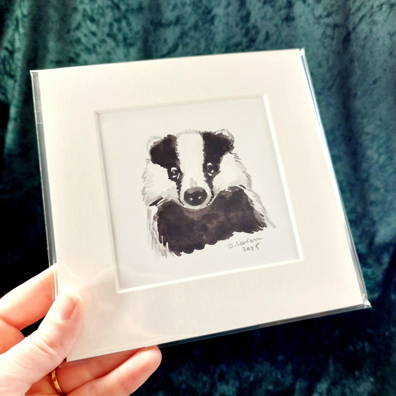 Original Watercolour_Badger (5)