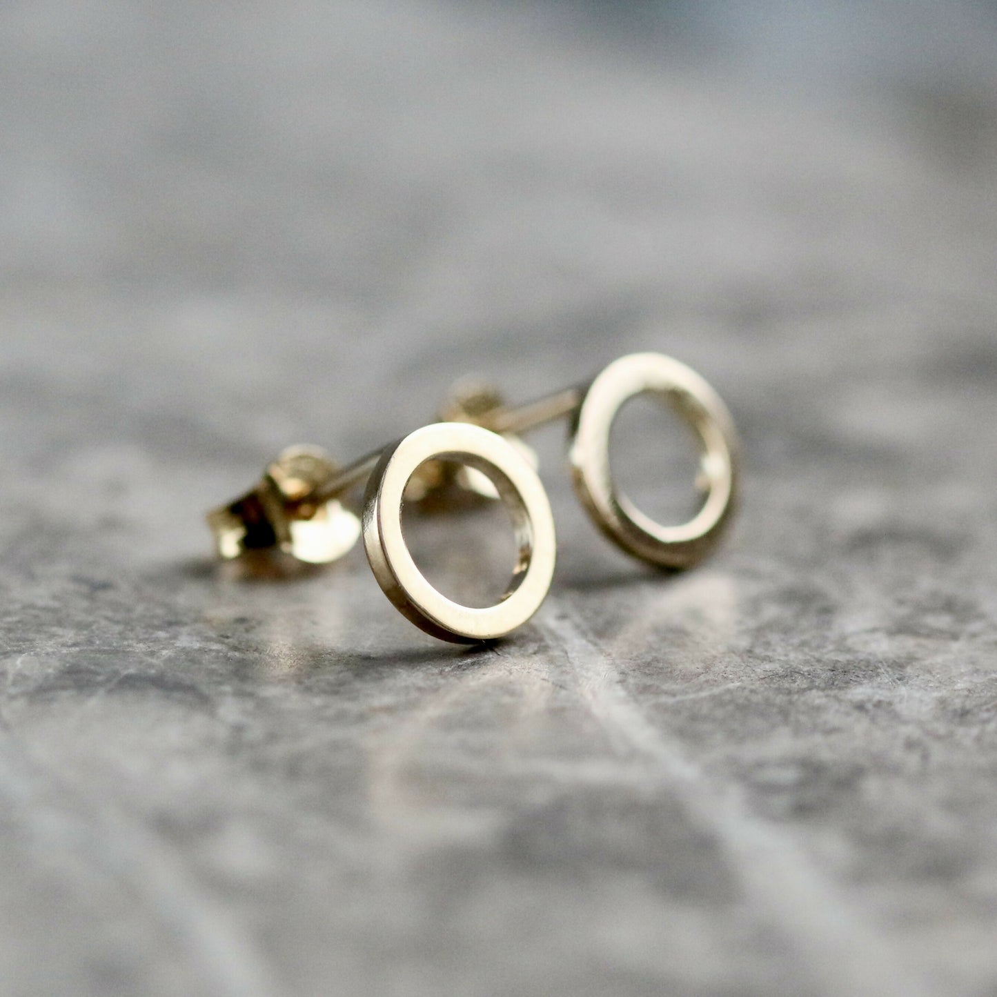 Solid 9ct Yellow Gold Polished Halo Studs