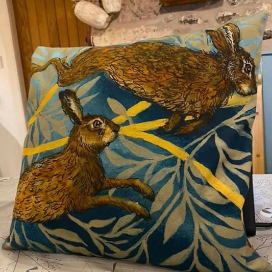 Leaping Hares Double sized Cushion Cover
