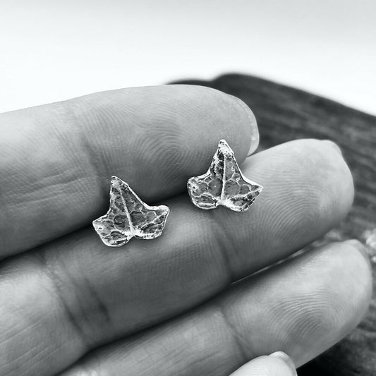 Silver Ivy Leaf Earrings