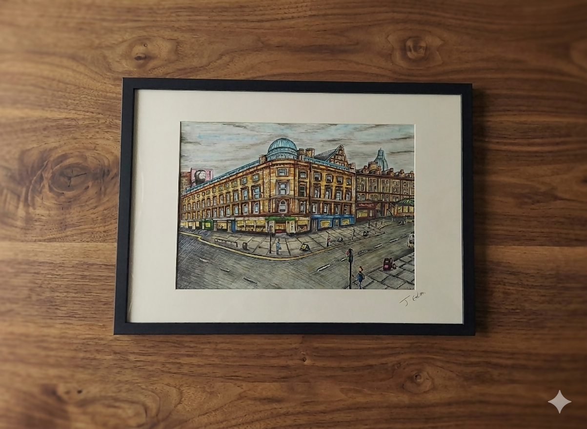 Glasgow Union Corner Building, Framed Art Print