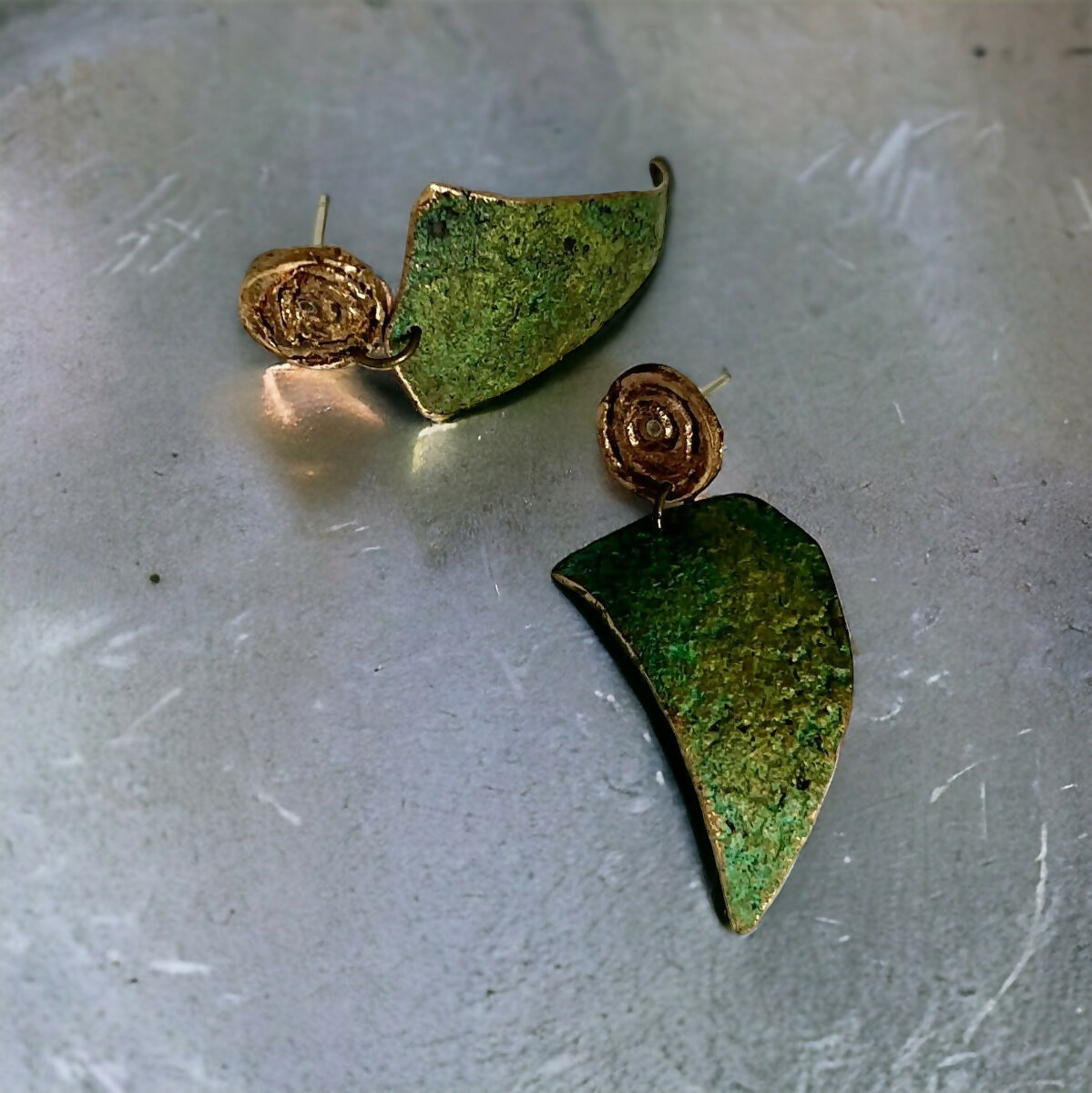 Drop earrings, Geometric Found-beneath