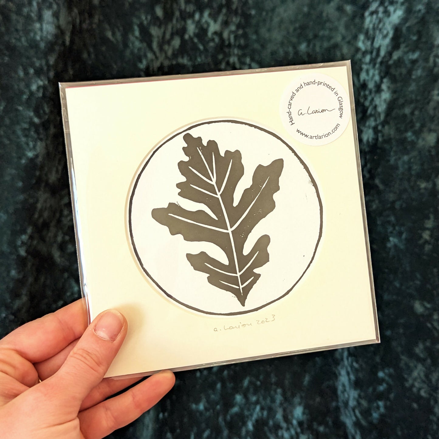 Oak Leaf Linocut Print (6)