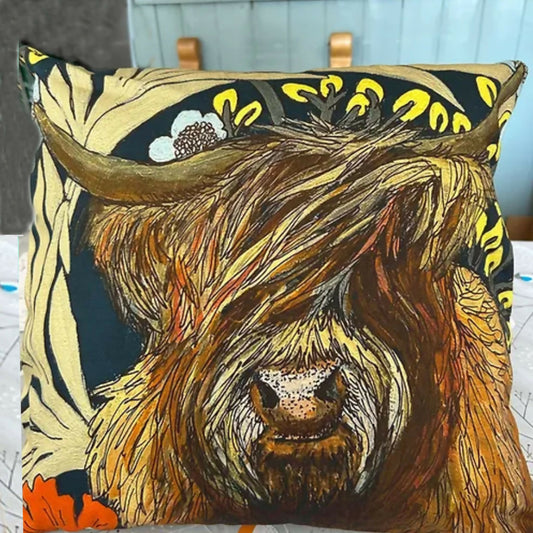 Highland Cow Double Sided Cushion Cover