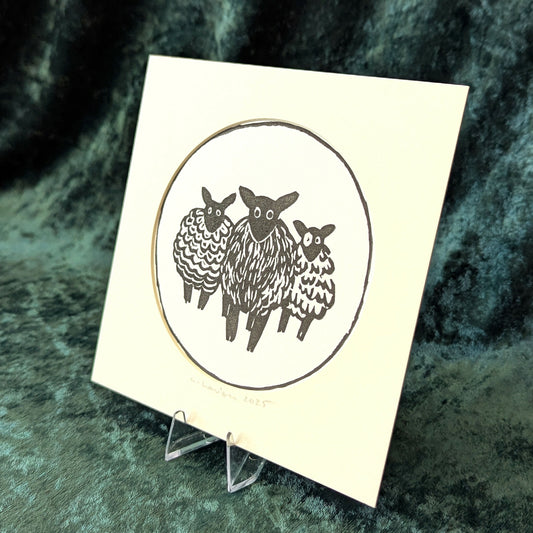 Sheep Linocut Print (3)