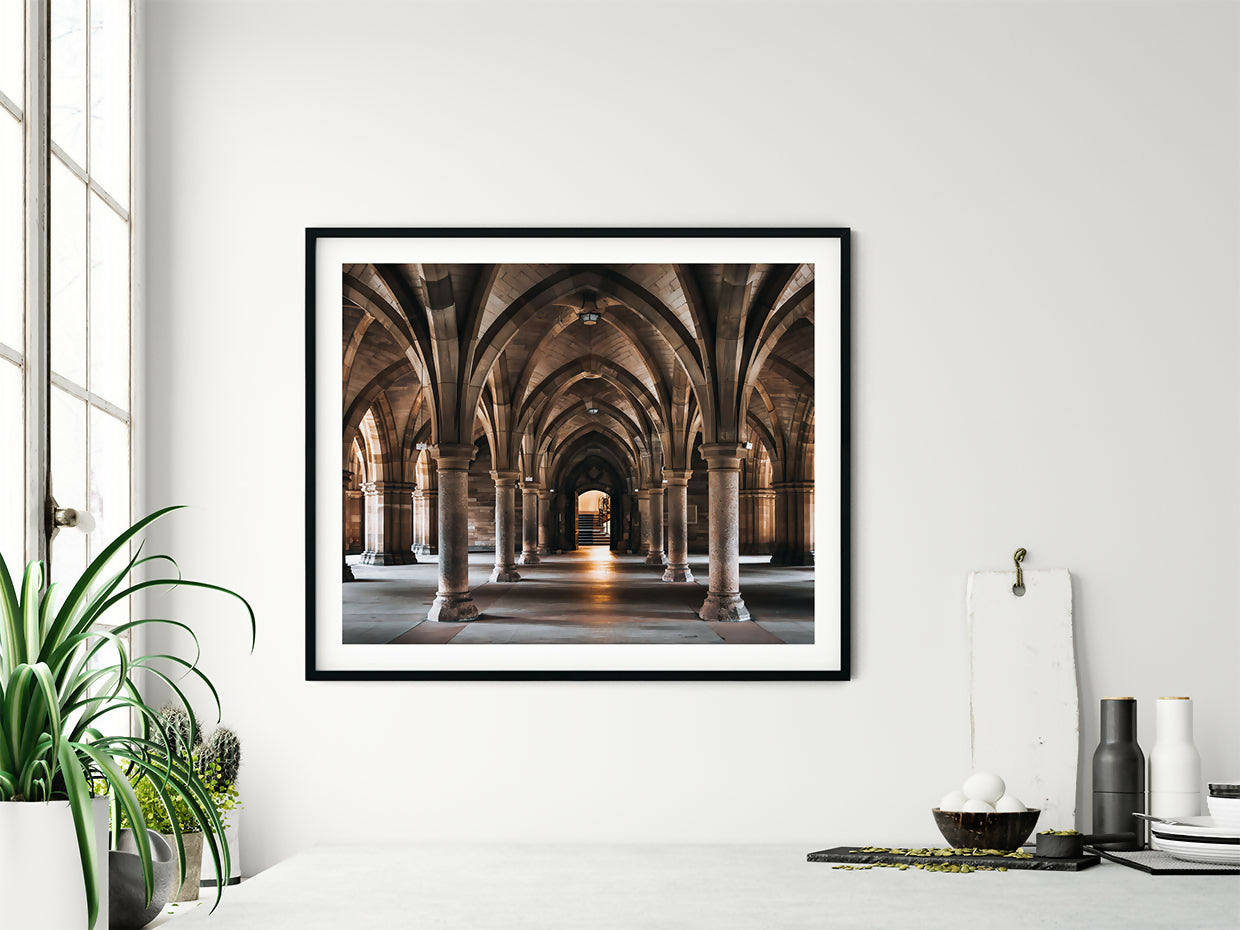 Cloisters- Glasgow university fine art print