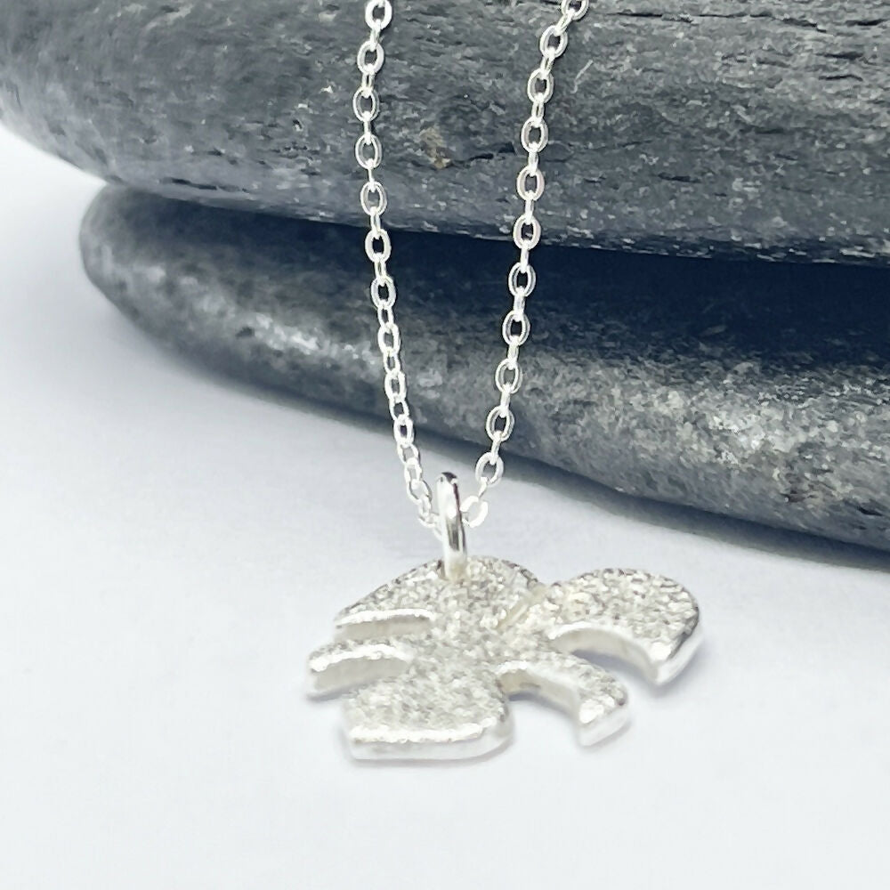 Silver Monstera Leaf Earrings