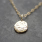 9ct Gold Hammered Disc Pendant Necklace