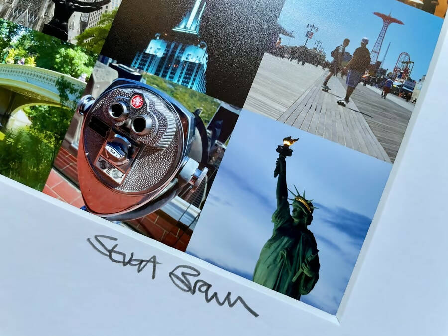 ‘New York iconic’ (colour version) signed square print 30 x 30cm