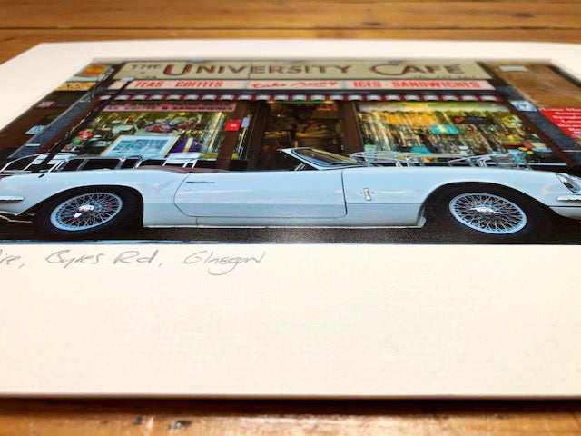 University Cafe signed mounted print 30 x 40cm