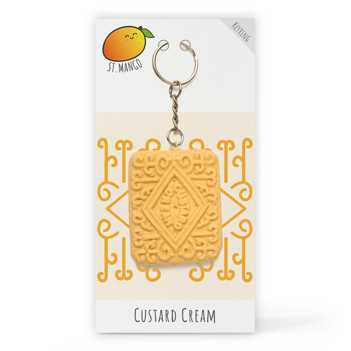 Custard Cream Keyring