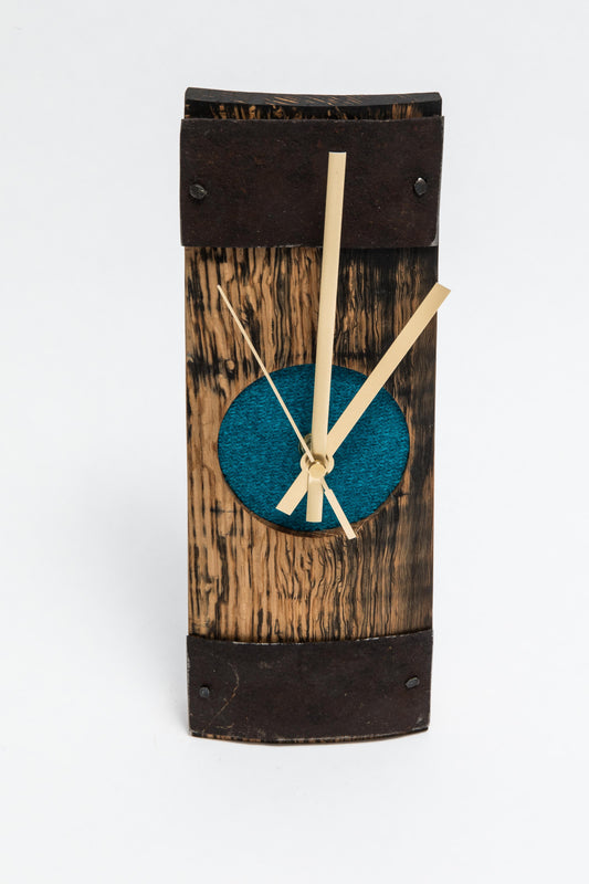 Slim Barrel Clock with Tweed