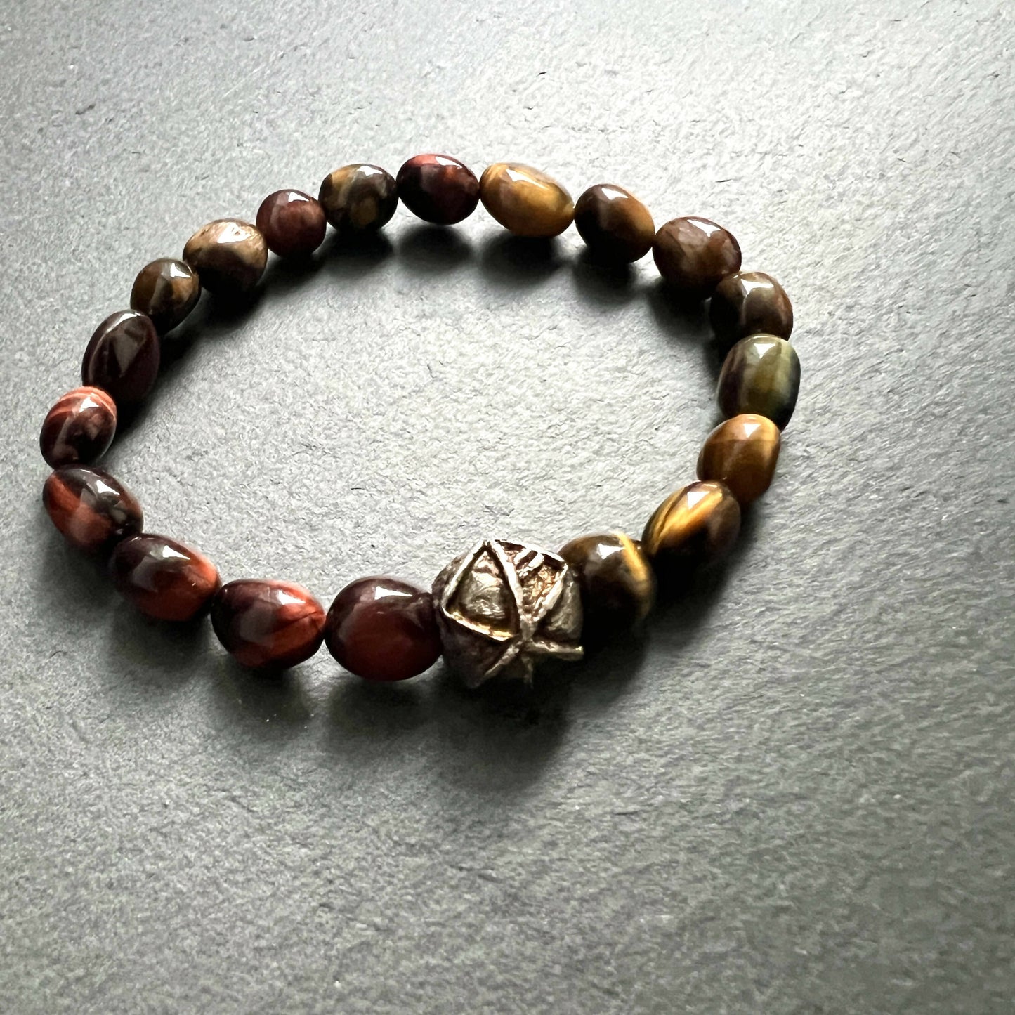 Wolf rune bracelet with tigers eye.