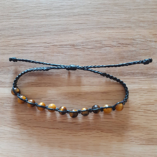 Wee Gems Macrame Bracelet - Tiger Eye
