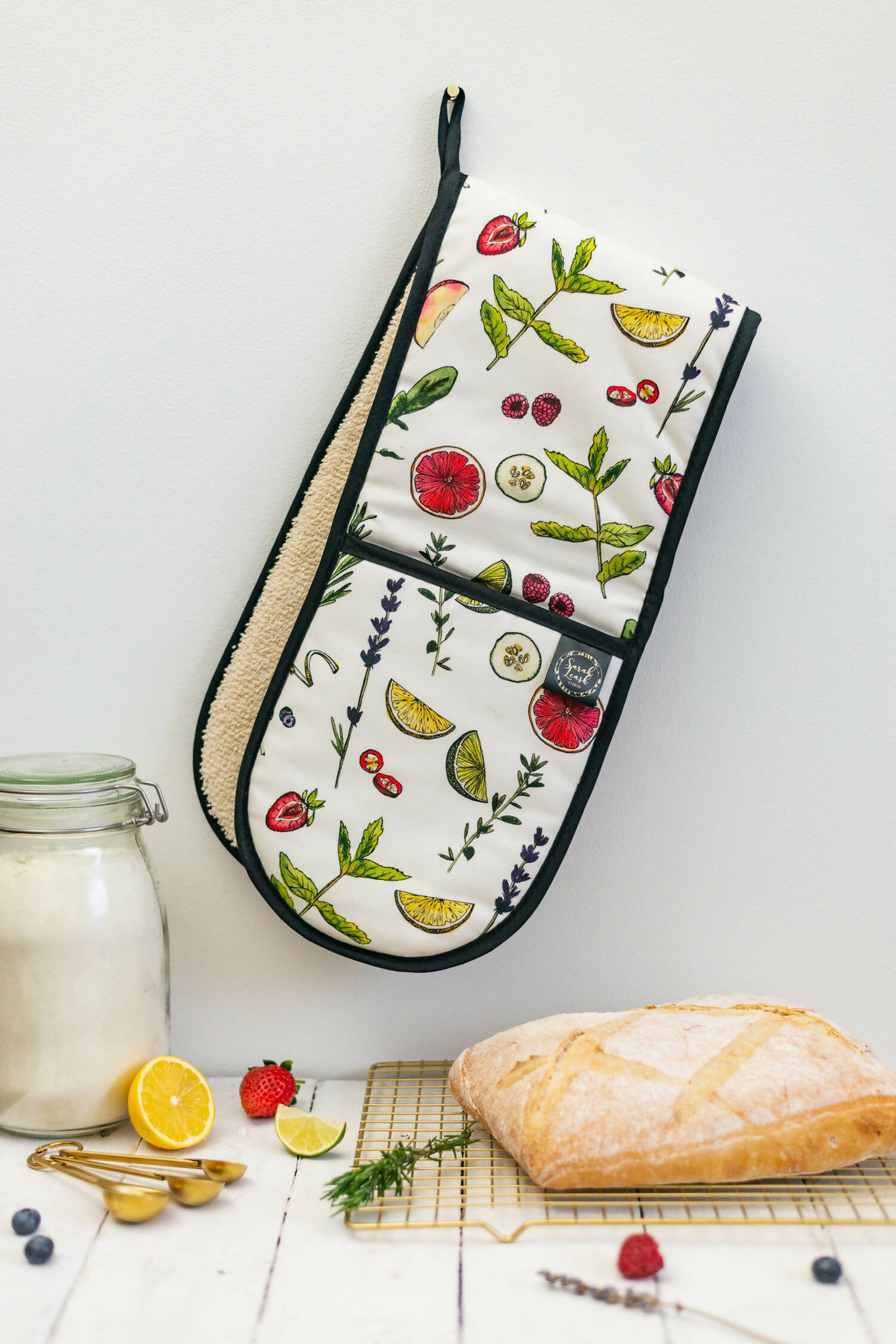 Gin Garnish Botanical Watercolour Oven Gloves