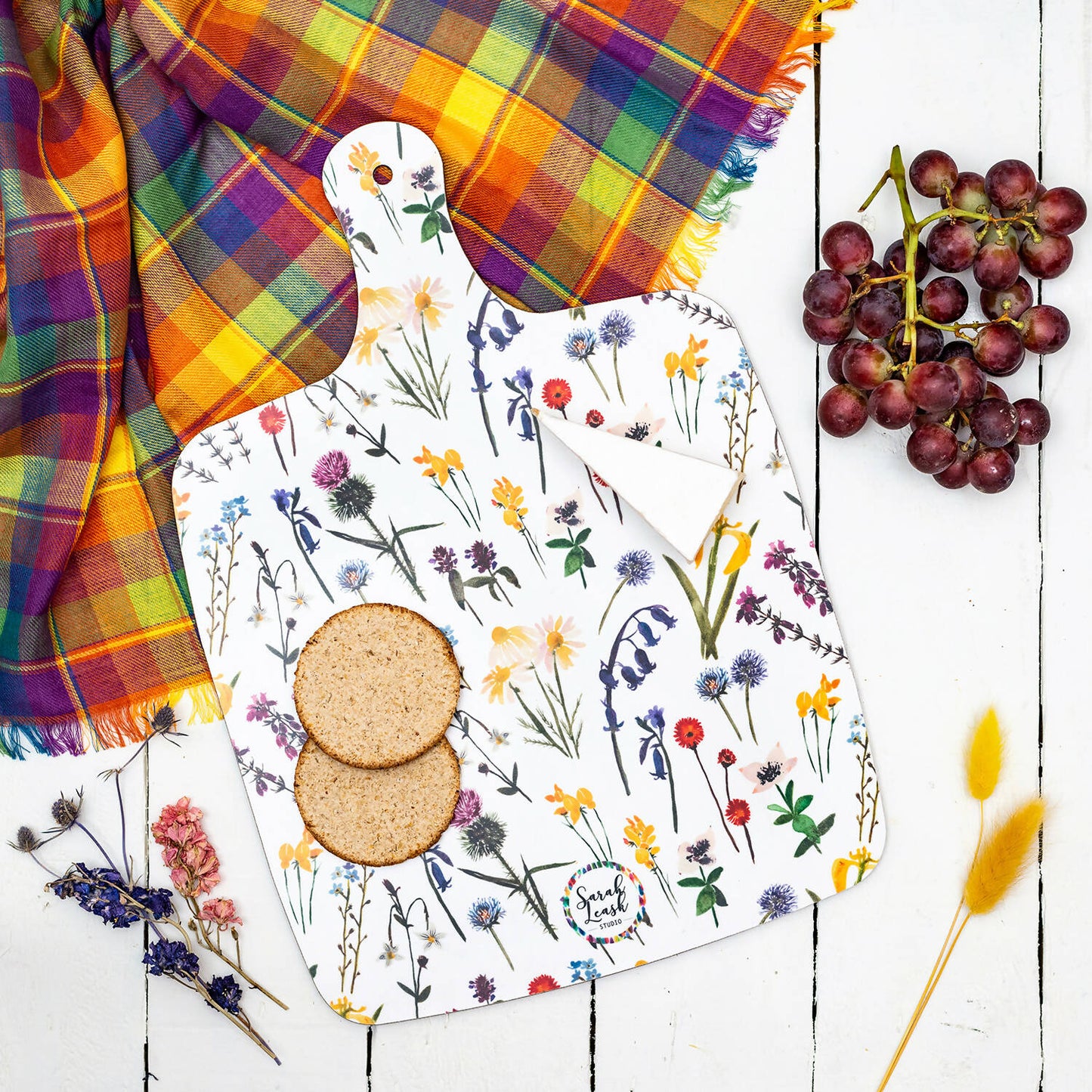 Wildflowers Watercolour Chopping Board