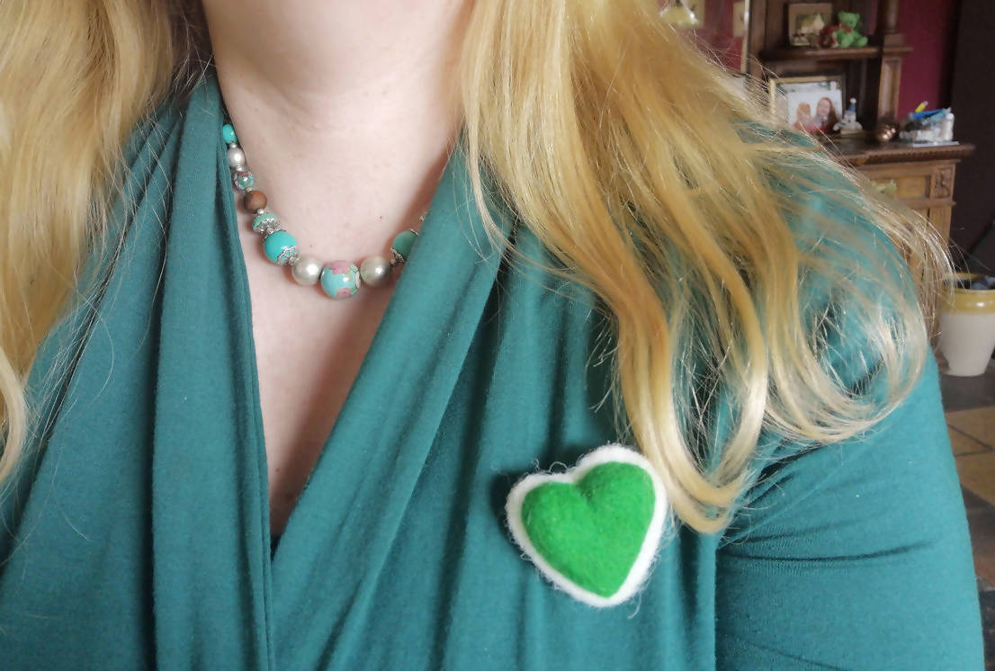 Green Heart Brooch