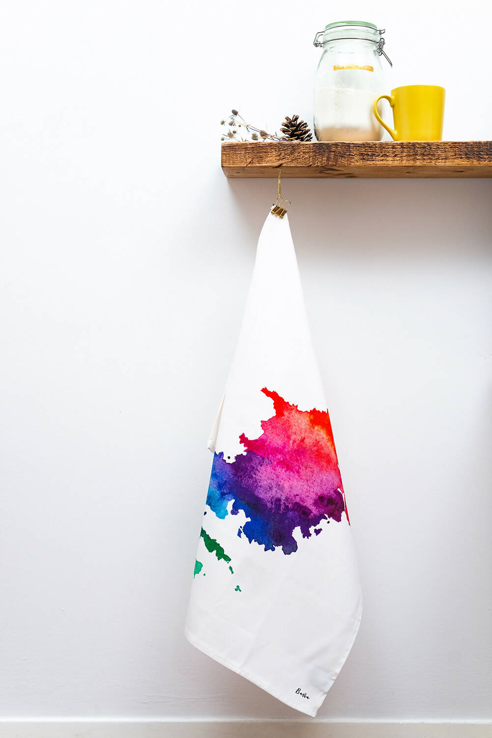 Isle of Barra Watercolour Map Tea Towel