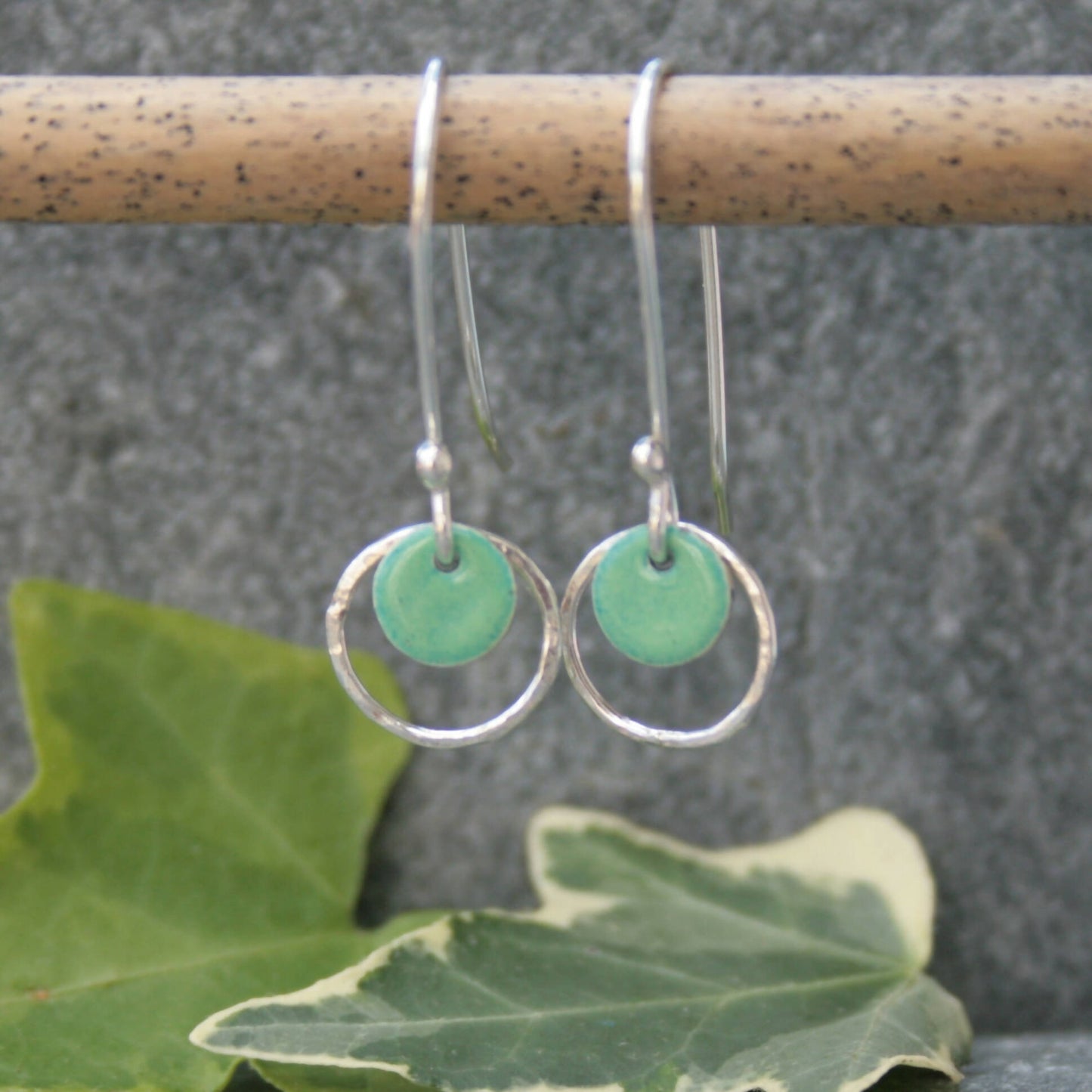 Silver and enamel earrings