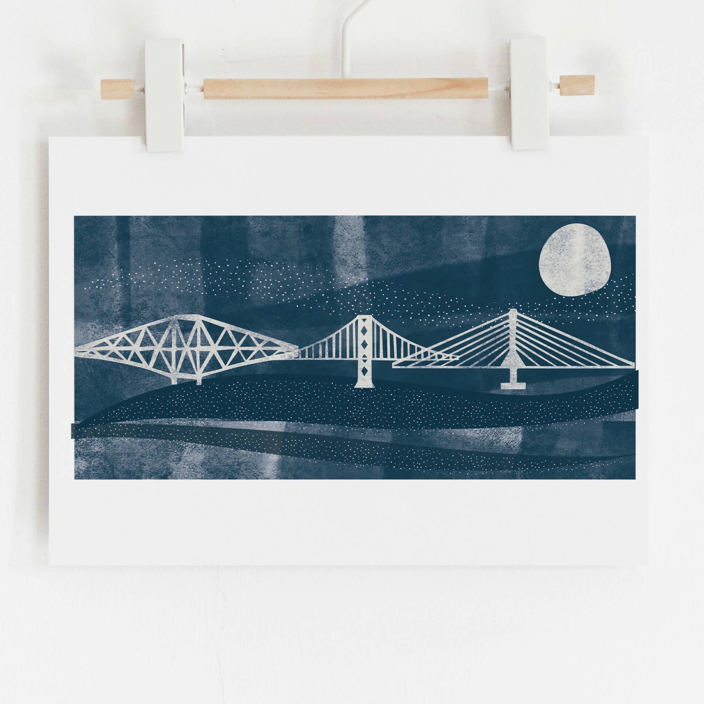Winter at the Forth Bridges Art Print