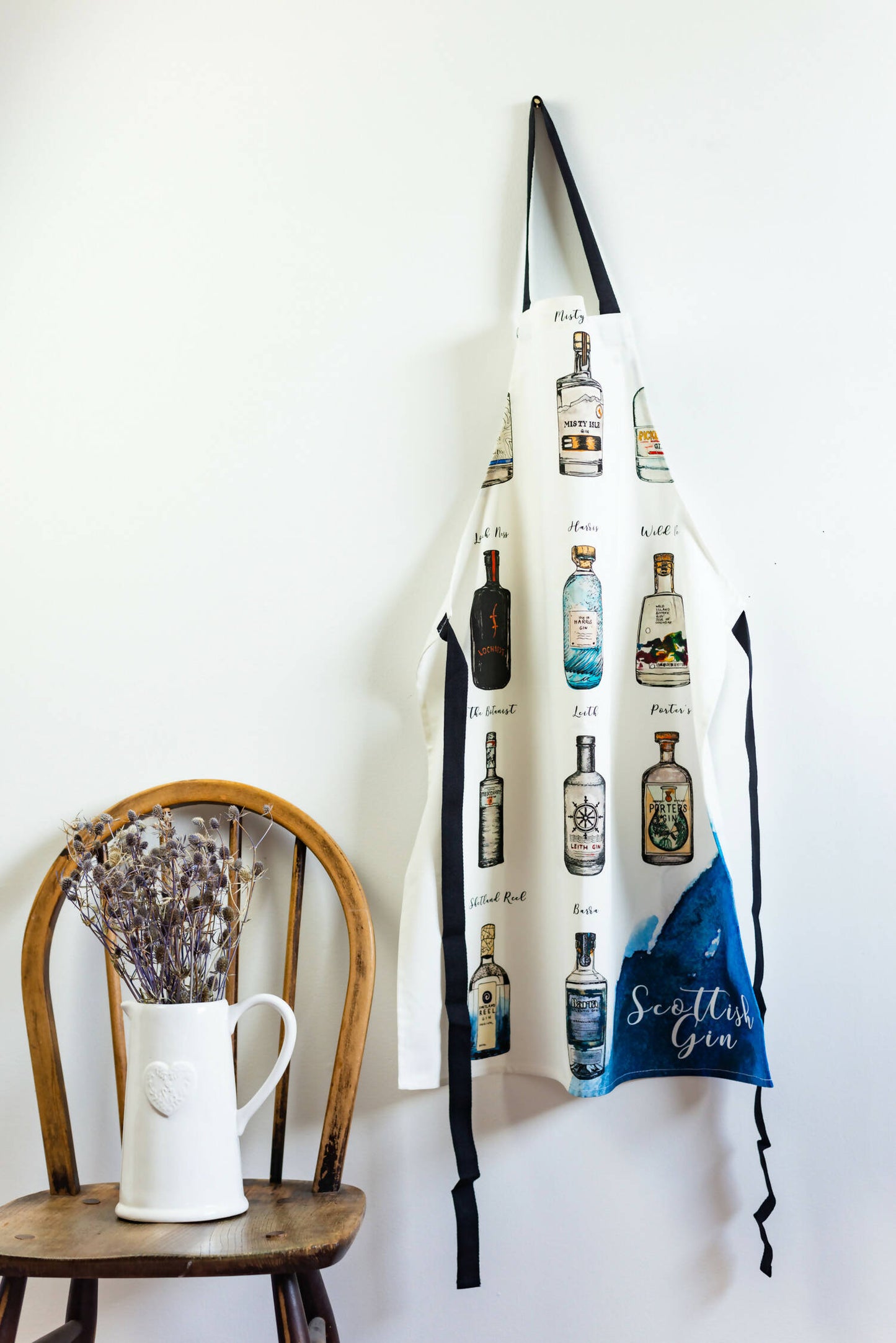 Scottish Gin Watercolour Cotton Apron