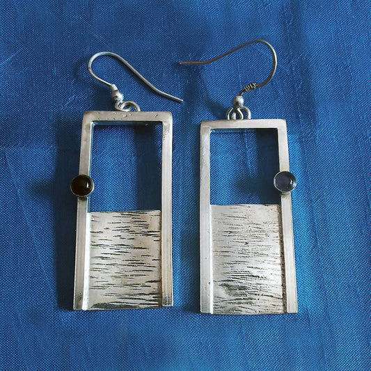 Amethyst Rectangle Earrings