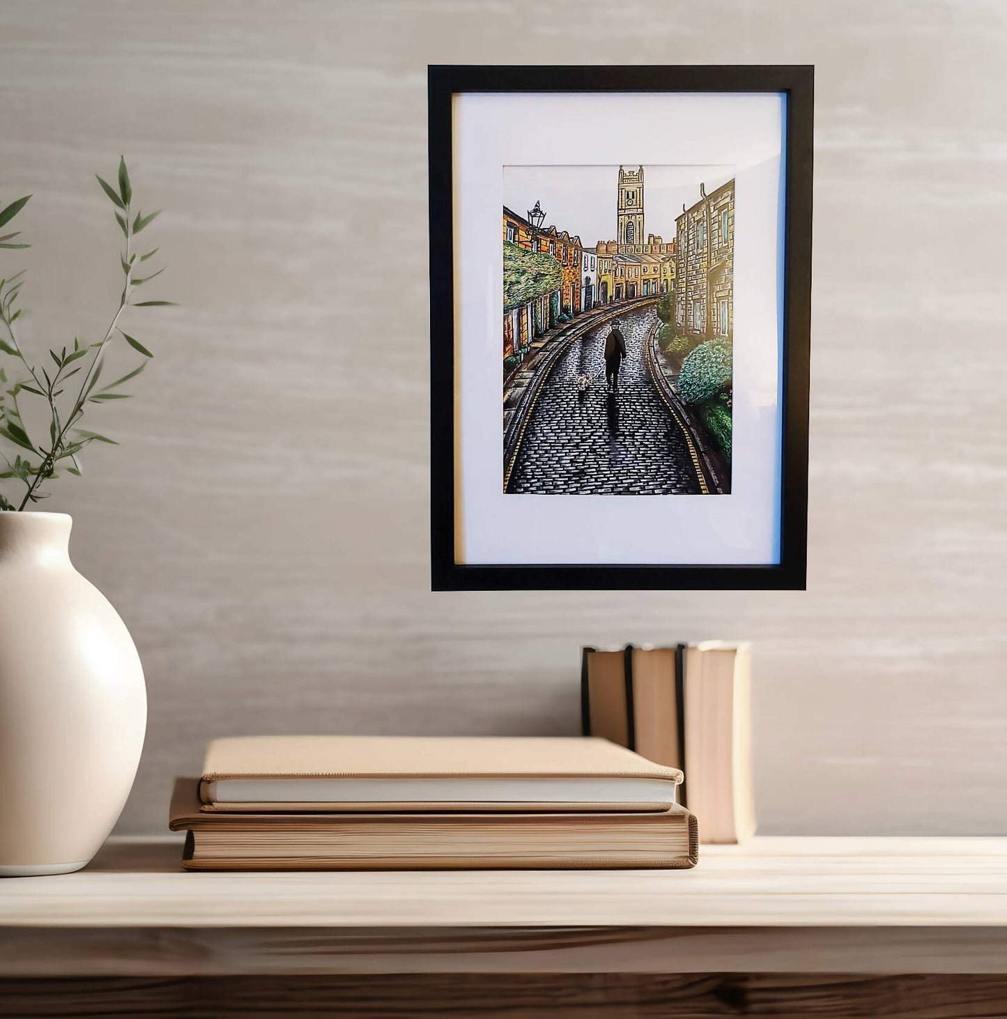Framed Edinburgh Art Print- Grass-market and Castle