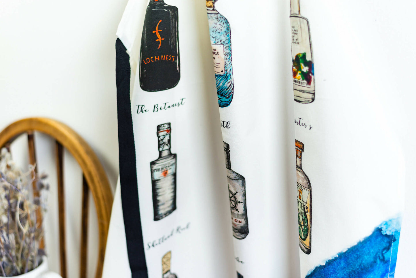 Scottish Gin Watercolour Cotton Apron