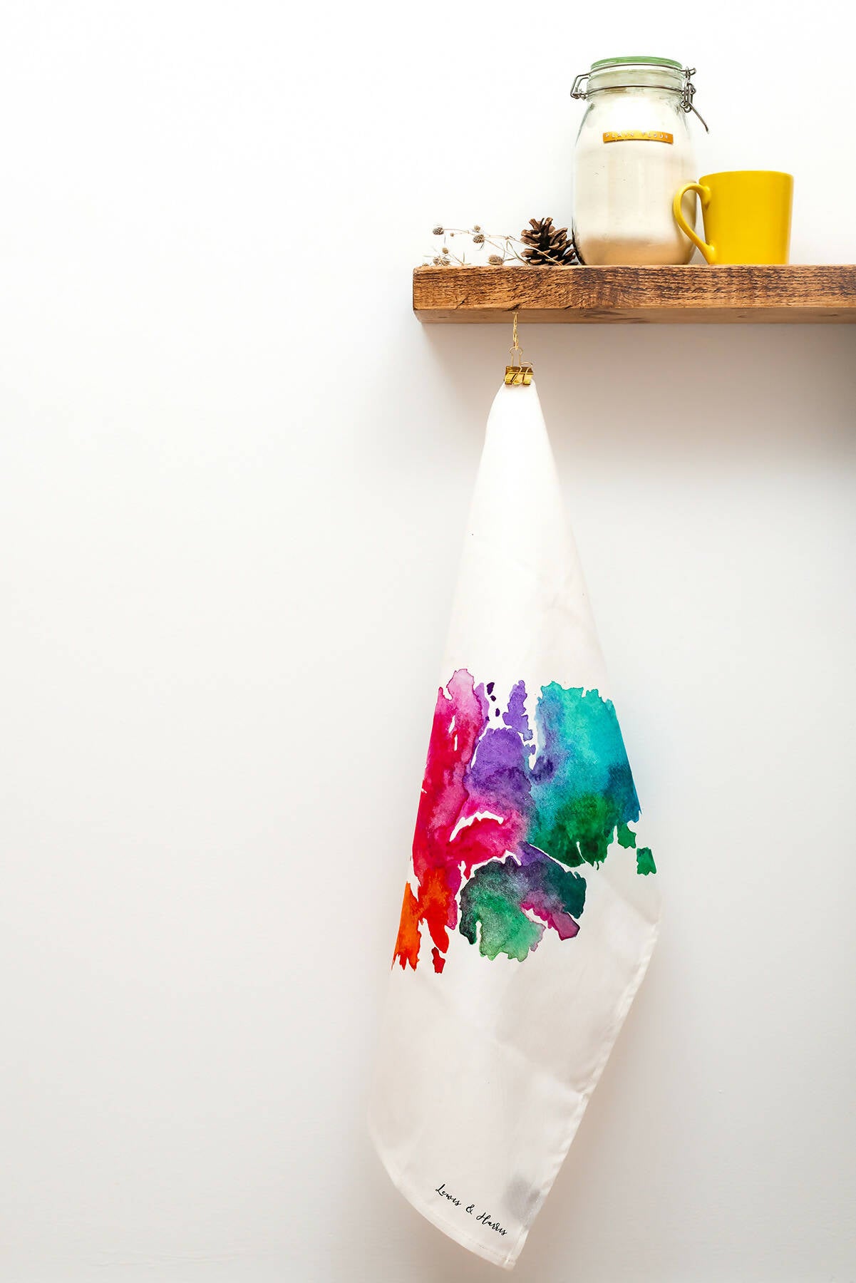 Lewis & Harris Watercolour Map Tea Towel