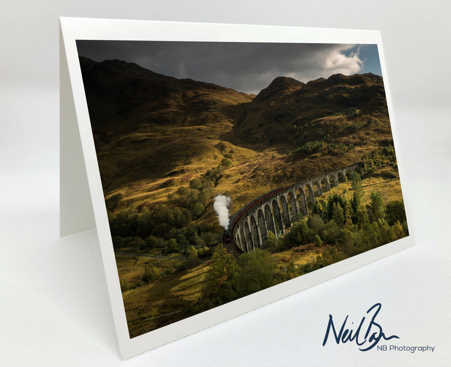 The Jacobite steam train over Glenfinnan Viaduct - Scotland Greeting Card - Blank Inside