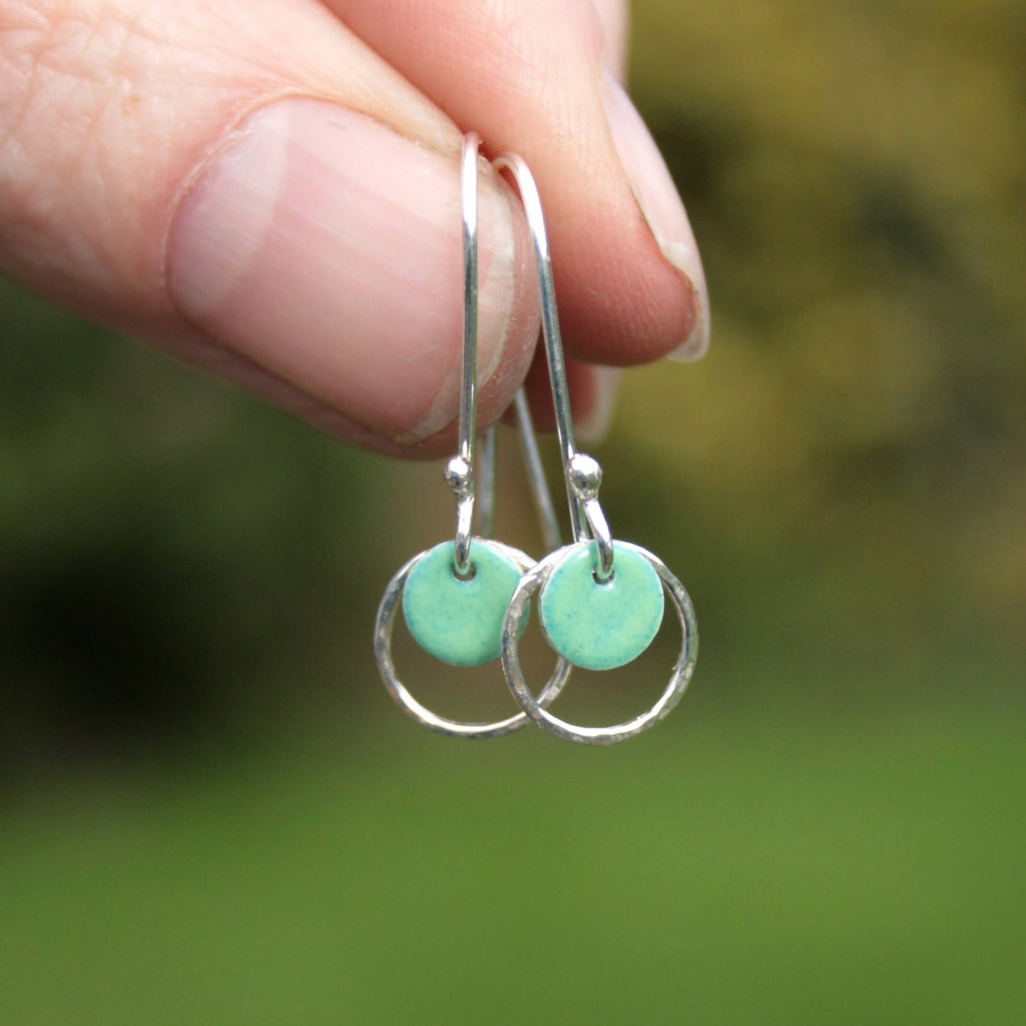 Silver and enamel earrings