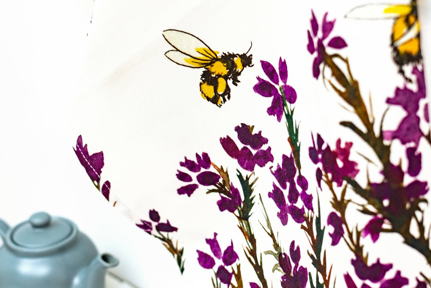 Heather & Honey Watercolour Tea Towel