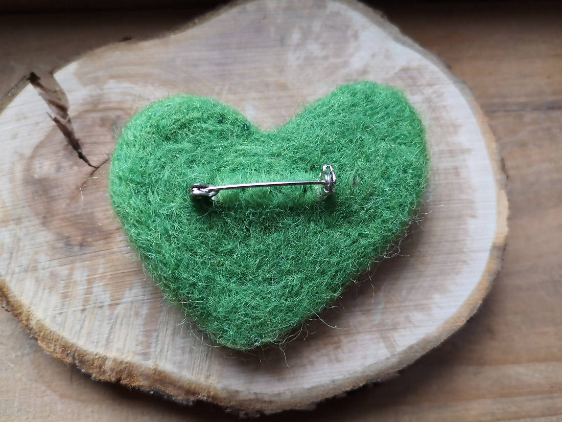 Green Heart Brooch