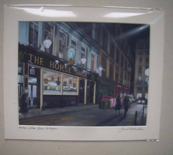 Horse Shoe Bar, Glasgow. Art Print.