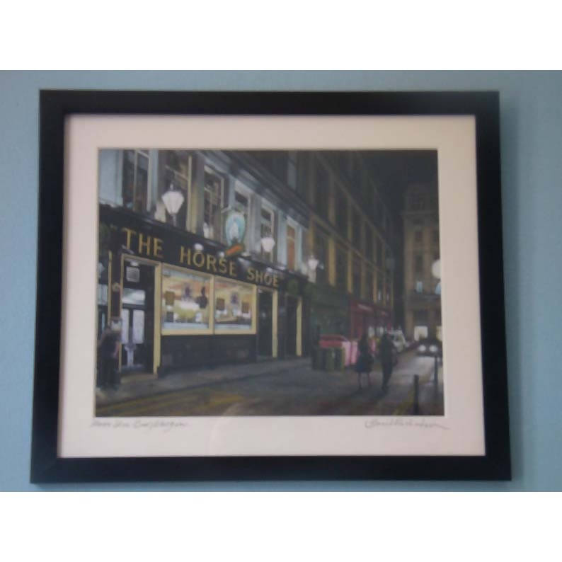 Horse Shoe Bar, Glasgow. Art Print.