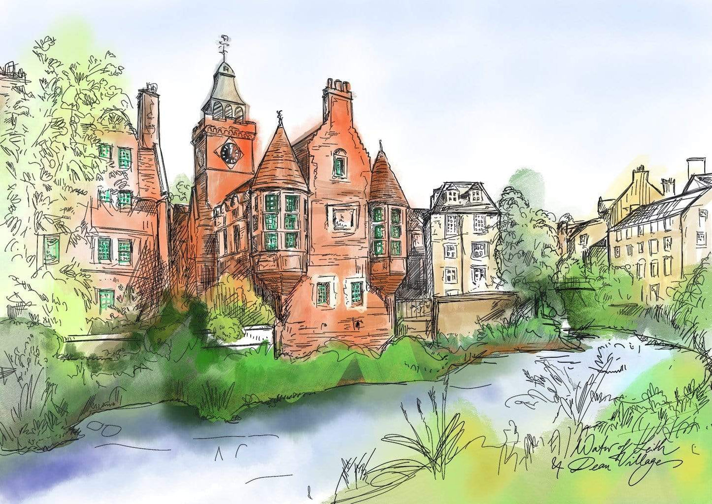 Water Of Leith & Dean Village Art Print