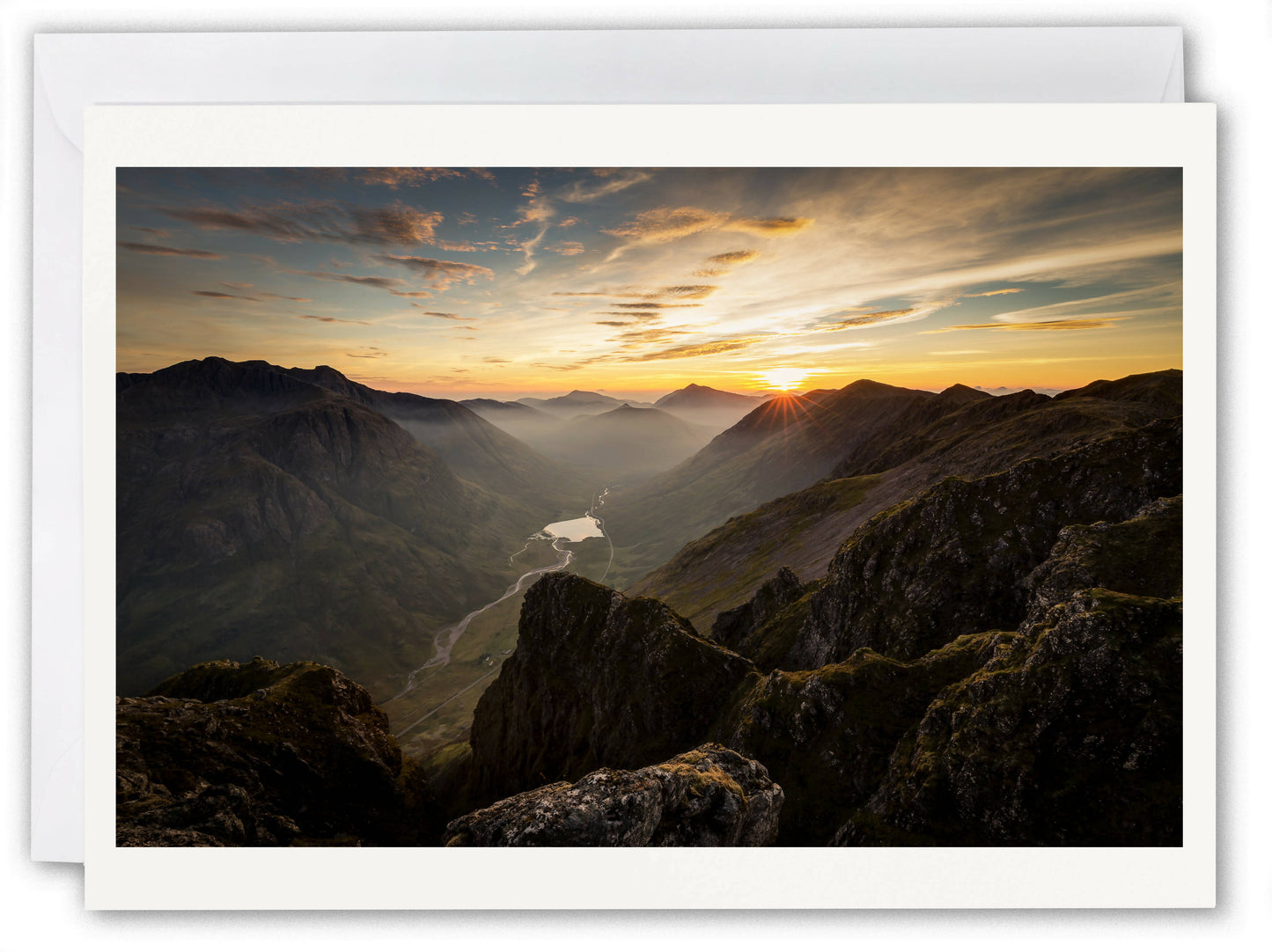 Glen Coe & Aonach Eagach Ridge - Scotland Greeting Card - Blank Inside