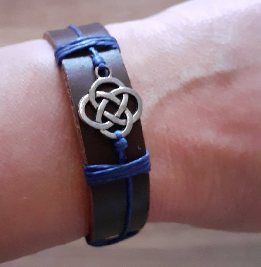Leather Charm Bracelet Celtic Knot